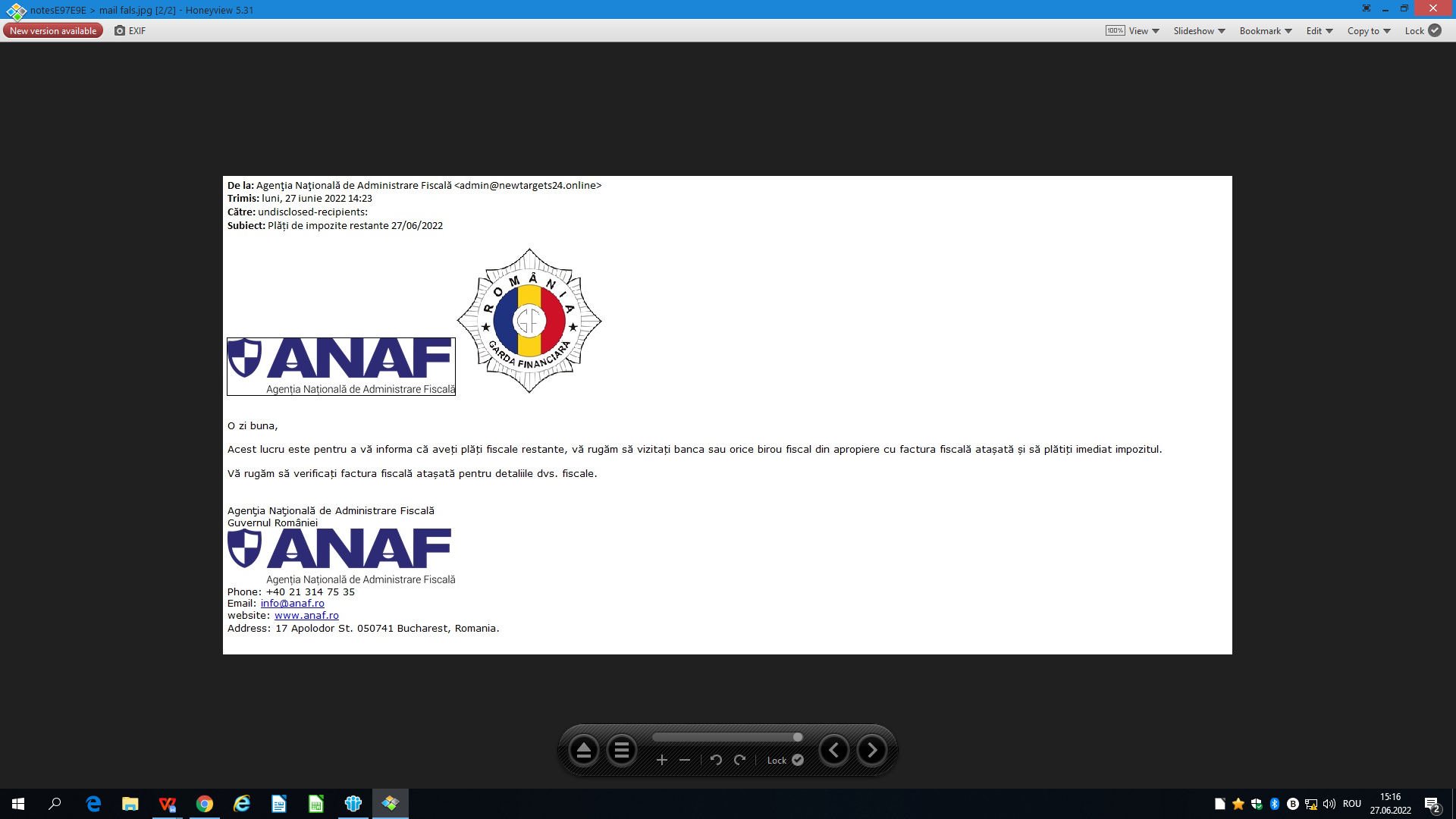 Aten Ie Emailuri False N Numele Anaf Actualitatea De Teleorman